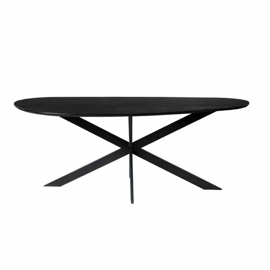 Houten Eettafels-Starfurn - Eettafel Lou - Zwart - 84x180x76 cm