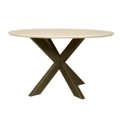 Houten Eettafels|Ronde Eettafels-StarFurn - Eettafel Madison ø150 cm - zand/brons