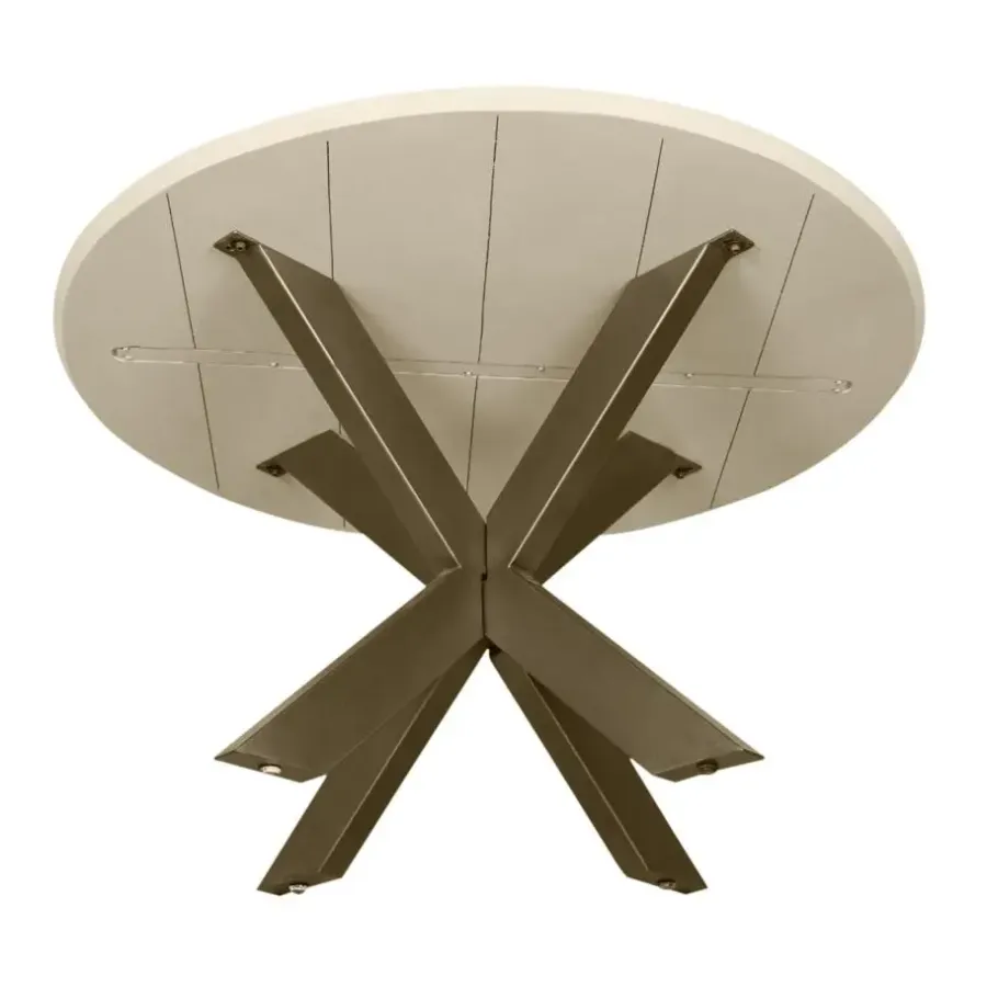 Houten Eettafels|Ronde Eettafels-StarFurn - Eettafel Madison ø150 cm - zand/brons