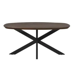 Ovale Eettafels-Starfurn - Eettafel Madison - Zwart - 90x160x76 cm