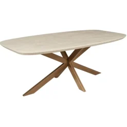 Ovale Eettafels|Houten Eettafels-Starfurn - Eettafel Madison - Beige - 100x280x76 cm
