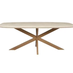 Ovale Eettafels|Houten Eettafels-Starfurn - Eettafel Madison - Beige - 100x280x76 cm
