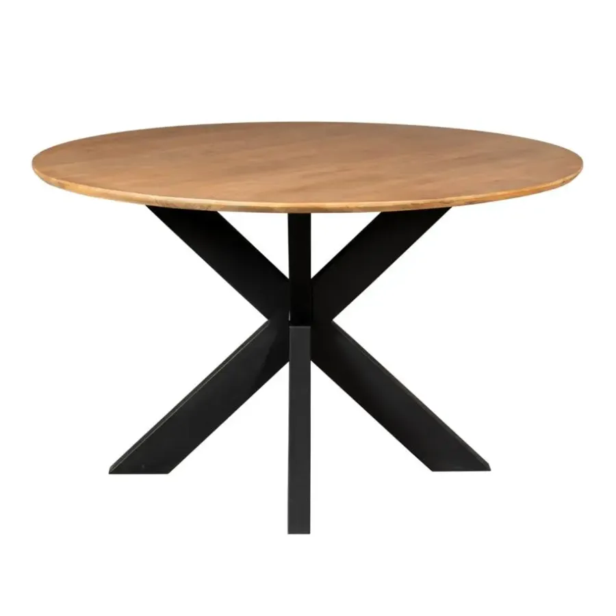 Houten Eettafels|Ronde Eettafels-Starfurn - Eettafel Madison - Bruin - 130x130x76 cm