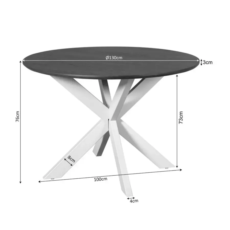Houten Eettafels|Ronde Eettafels-Starfurn - Eettafel Madison - Bruin - 130x130x76 cm