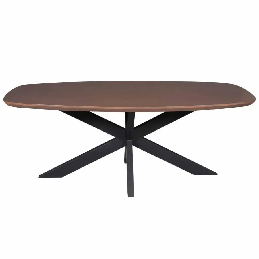 Ovale Eettafels-Starfurn - Eettafel Madison - Zwart - 100x280x76 cm