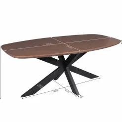 Ovale Eettafels-Starfurn - Eettafel Madison - Zwart - 100x280x76 cm