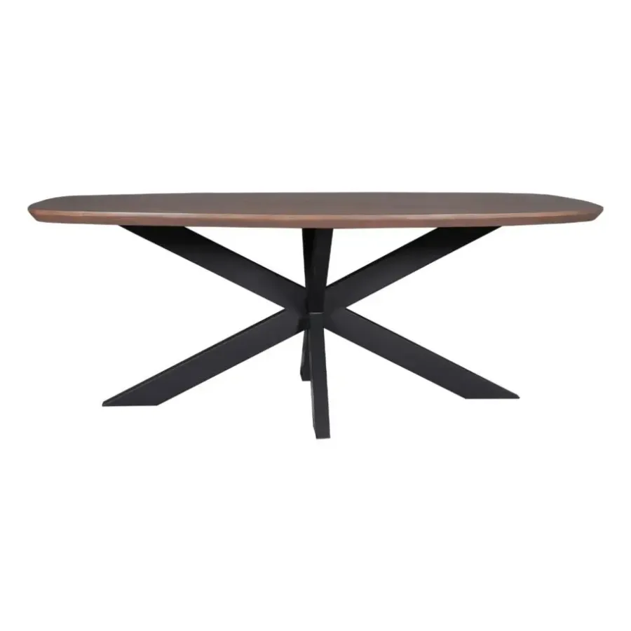 Ovale Eettafels-Starfurn - Eettafel Madison - Zwart - 100x280x76 cm