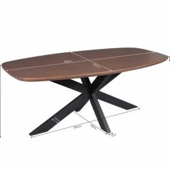 StarFurn - Eettafel Madison 280 cm Deens Ovaal walnoot - zwart