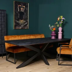 Rechthoekige Eettafels|Houten Eettafels-StarFurn - Eettafel New York 180 cm rechthoek
