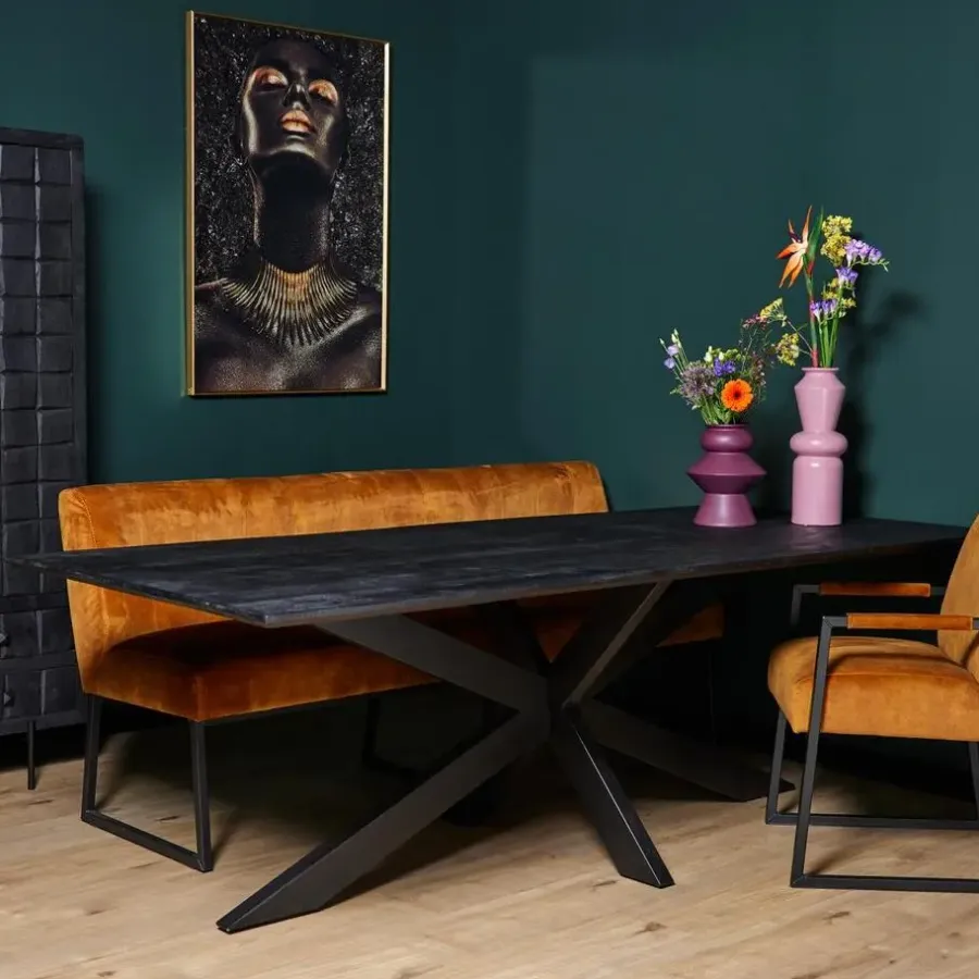 Rechthoekige Eettafels|Houten Eettafels-StarFurn - Eettafel New York 180 cm rechthoek