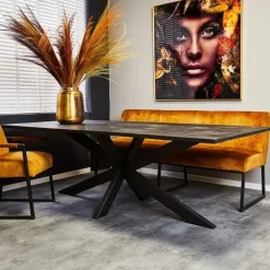 Rechthoekige Eettafels|Houten Eettafels-StarFurn - Eettafel New York 180 cm rechthoek