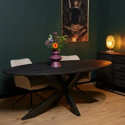 Houten Eettafels|Ovale Eettafels-StarFurn - Eettafel New York 180 cm ovaal
