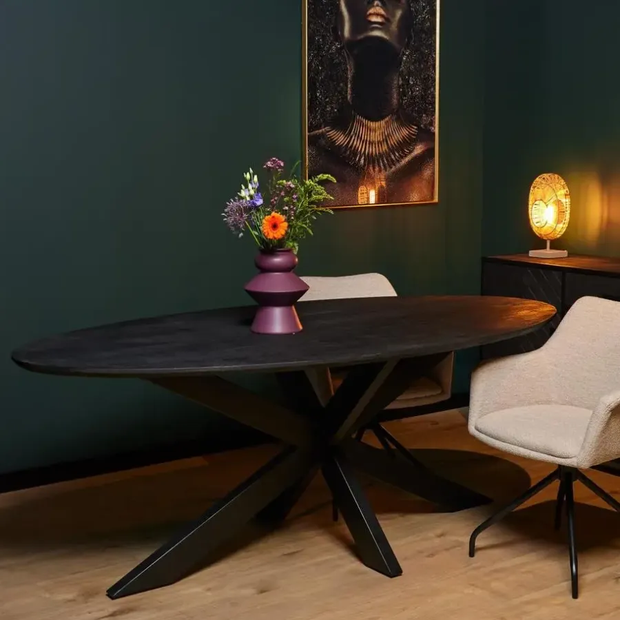 Houten Eettafels|Ovale Eettafels-StarFurn - Eettafel New York 180 cm ovaal