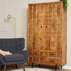 Wandkasten-StarFurn - Kabinet Brandy - 100 cm - naturel