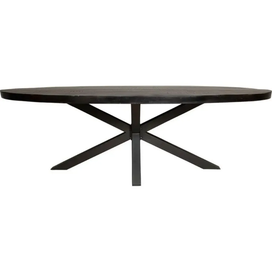 Ovale Eettafels-StarFurn - Ovale eettafel Denver - 210 cm - zwart