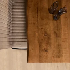Rechthoekige Eettafels|Houten Eettafels-StarFurn - Rechthoekige boomstamtafel Boston - 160 cm - naturel