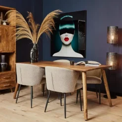 Rechthoekige Eettafels|Houten Eettafels-StarFurn - Rechthoekige eettafel Omaha - 200 cm - naturel