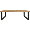Rechthoekige Eettafels|Houten Eettafels-StarFurn - Rechthoekige eettafel Denver - 200 cm - naturel - U-poot
