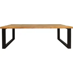 Rechthoekige Eettafels|Houten Eettafels-StarFurn - Rechthoekige eettafel Denver - 200 cm - naturel - U-poot
