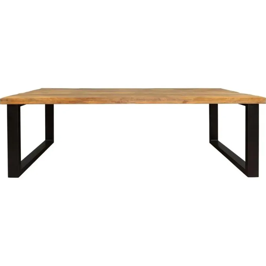 Rechthoekige Eettafels|Houten Eettafels-StarFurn - Rechthoekige eettafel Denver - 200 cm - naturel - U-poot