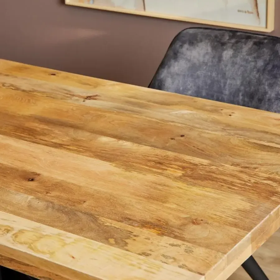 Rechthoekige Eettafels|Houten Eettafels-StarFurn - Rechthoekige eettafel Denver - 200 cm - naturel - U-poot
