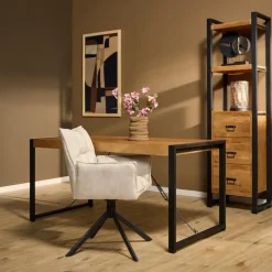Rechthoekige Eettafels|Houten Eettafels-StarFurn - Rechthoekige eettafel Boaz - 160 cm - naturel