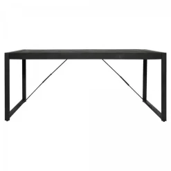 Rechthoekige Eettafels-StarFurn - Rechthoekige eettafel Boaz - 180 cm - zwart