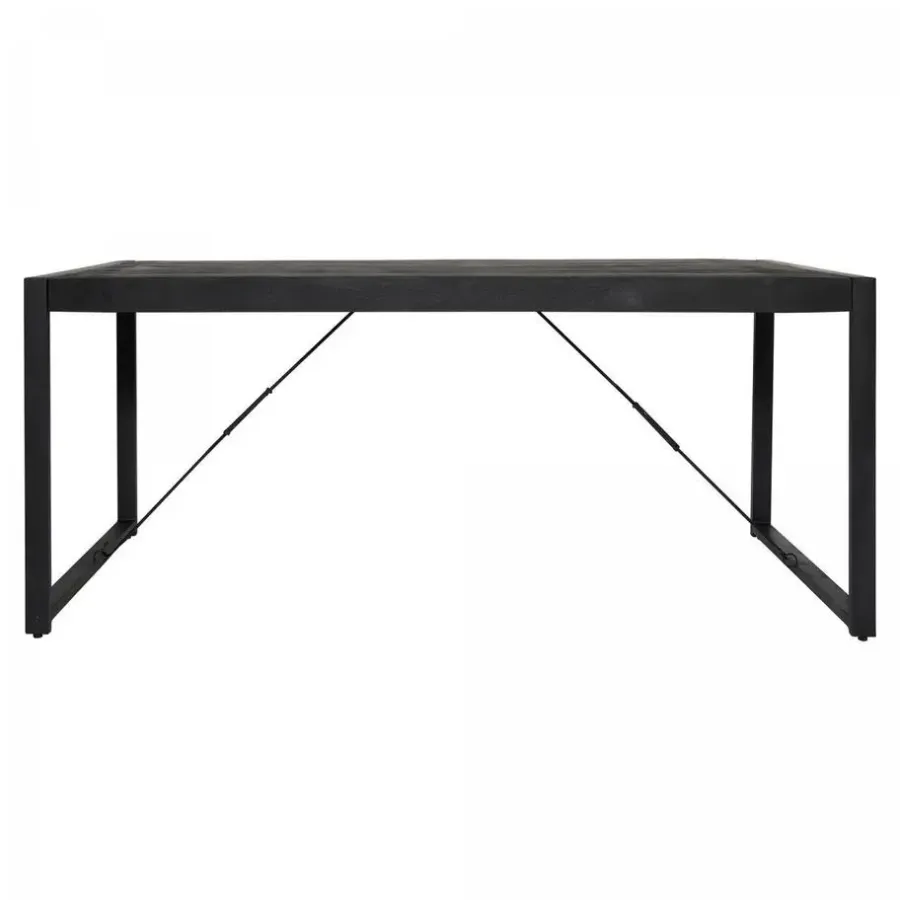 Rechthoekige Eettafels-StarFurn - Rechthoekige eettafel Boaz - 180 cm - zwart