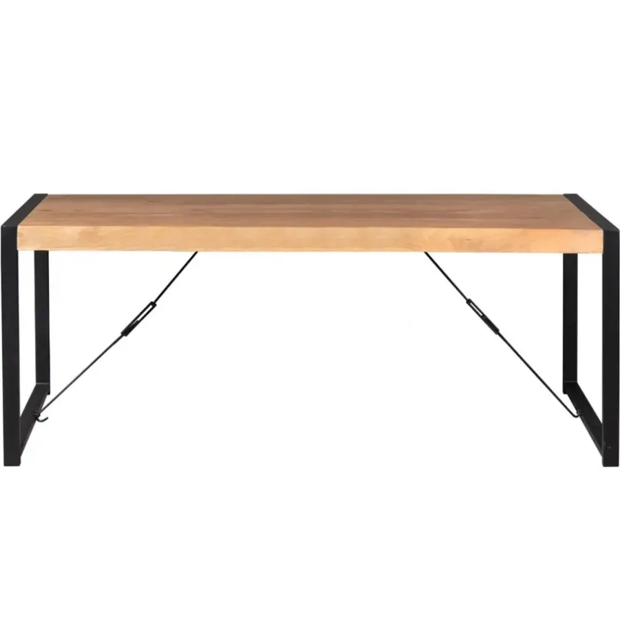 Rechthoekige Eettafels|Houten Eettafels-StarFurn - Rechthoekige eettafel Boaz - 220 cm - naturel
