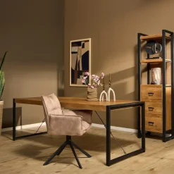 Rechthoekige Eettafels|Houten Eettafels-StarFurn - Rechthoekige eettafel Boaz - 180 cm - naturel