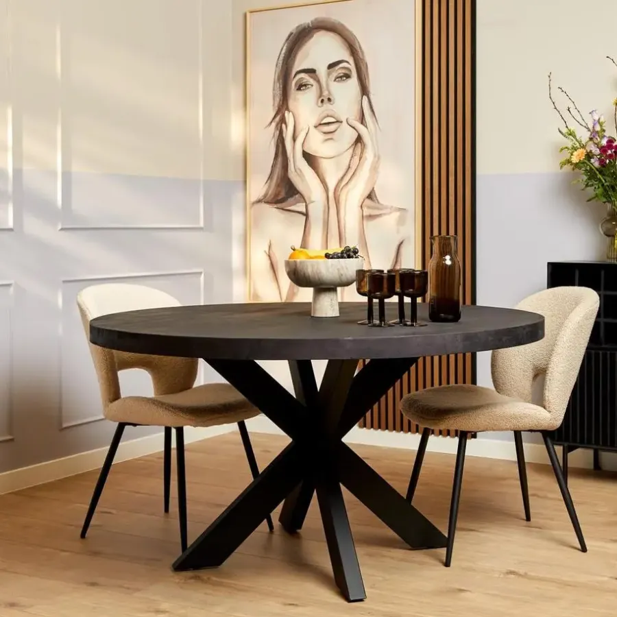 StarFurn - Ronde eettafel Denver - ø150 cm - zwart