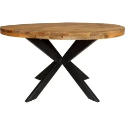 Houten Eettafels|Ronde Eettafels-StarFurn - Ronde eettafel Denver - ø130 cm - naturel