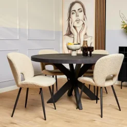 StarFurn - Ronde eettafel Denver - ø130 cm - zwart