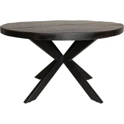 Houten Eettafels|Ronde Eettafels-StarFurn - Ronde eettafel Denver - ø140 cm - zwart