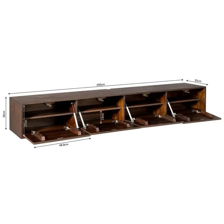 Tv Meubels-Starfurn - Tv meubel Vision - Bruin - 30x200x35 cm