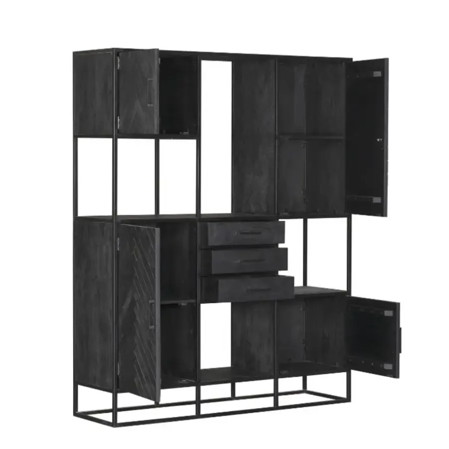 StarFurn - Vakkenkast New York Supreme XXL - 160 cm - zwart
