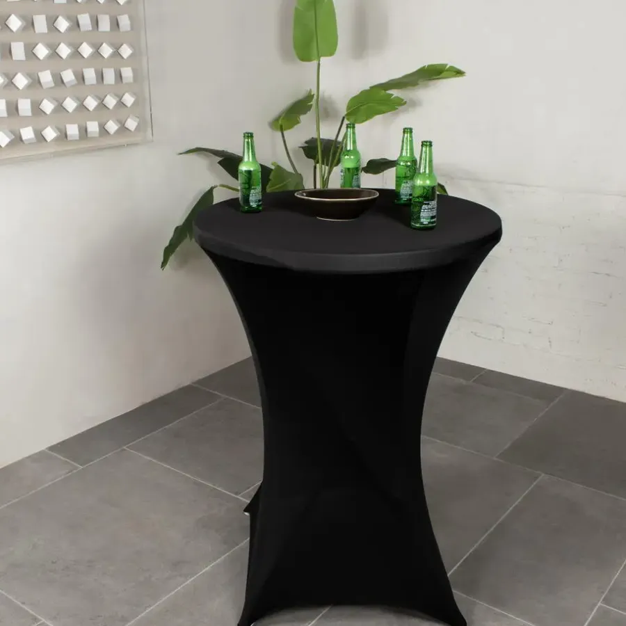 Tafelkleden-Goets Statafelrok Mike zwart 80 cm