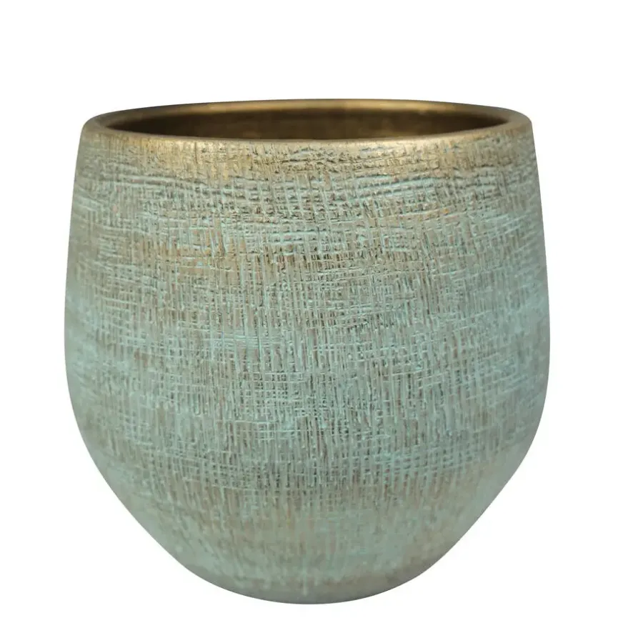 Ter Steege Steege Plantenpot - moderne look - blauw - 31 x 28 cm