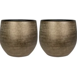 Ter Steege Steege Plantenpot - moderne look - blauw - 31 x 28 cm