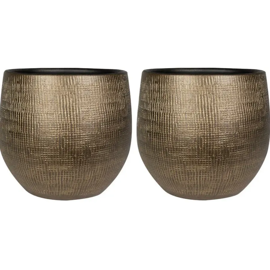 Ter Steege Steege Plantenpot - moderne look - blauw - 31 x 28 cm