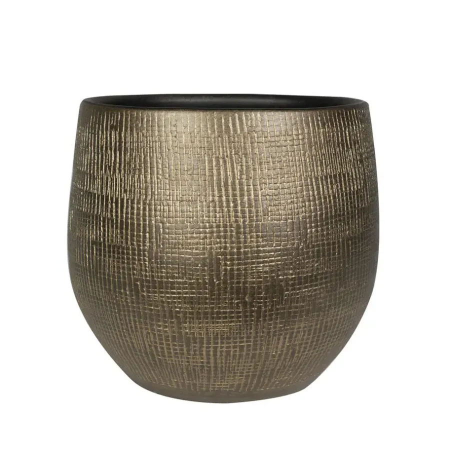 Ter Steege Steege Plantenpot - modern design - goudkleurig - 32 x 36 cm
