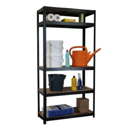 Stellingkasten-IVOL Stellingkast / Magazijnstelling - Zwart - 5 planken