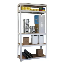 Stellingkasten-IVOL Stellingkast / Magazijnstelling - Wit - 5 planken