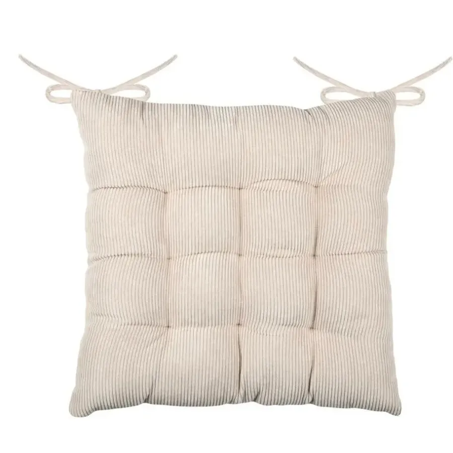 Tuinstoelkussens-Stof Textile stoelkussen - creme beige - 38 x 38 x 5 cm