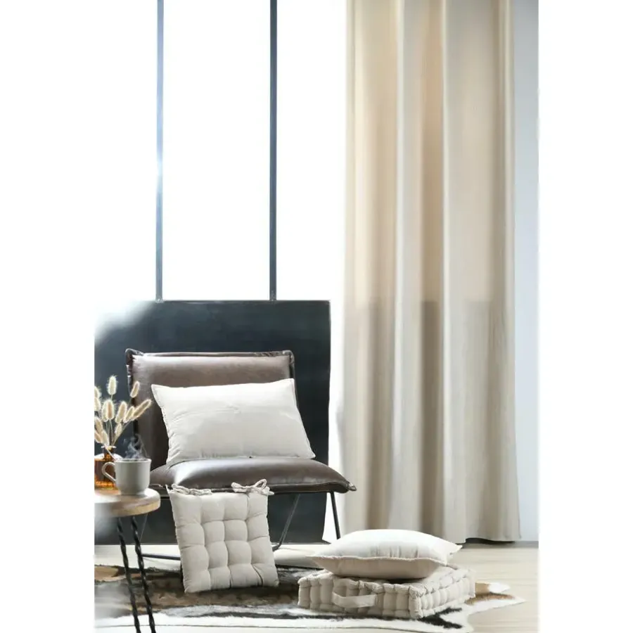 Tuinstoelkussens-Stof Textile stoelkussen - creme beige - 38 x 38 x 5 cm
