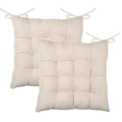 Tuinstoelkussens-Stof Textile stoelkussen - creme beige - 38 x 38 x 5 cm
