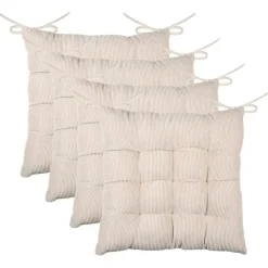 Tuinstoelkussens-Stof Textile stoelkussen - creme beige - 38 x 38 x 5 cm