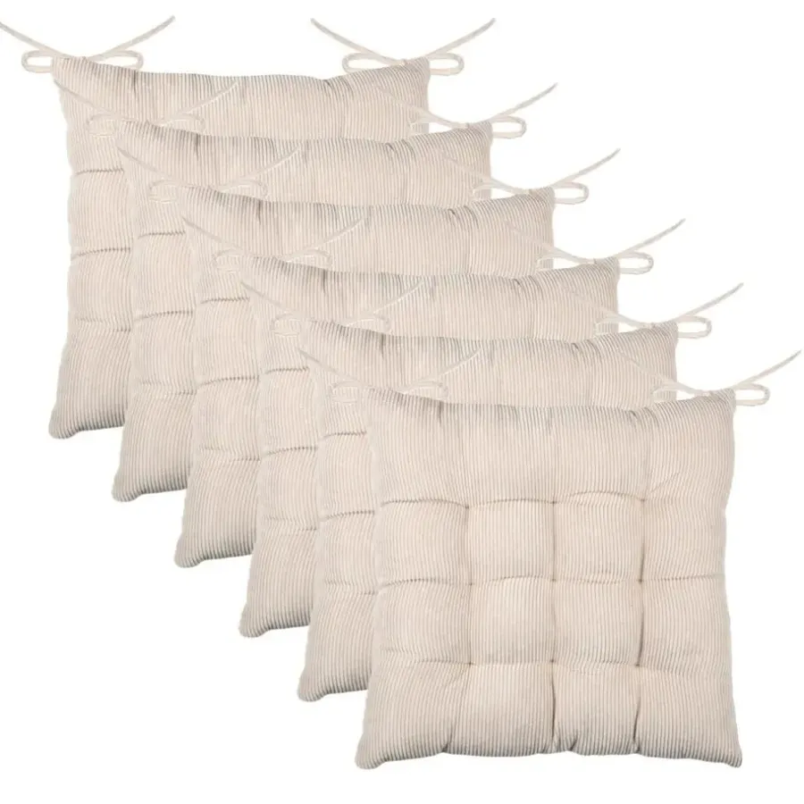 Tuinstoelkussens-Stof Textile stoelkussen - creme beige - 38 x 38 x 5 cm