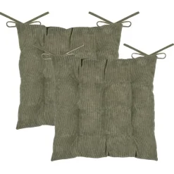 Tuinstoelkussens-Stof Textile stoelkussen - olijfgroen - 38 x 38 x 5 cm