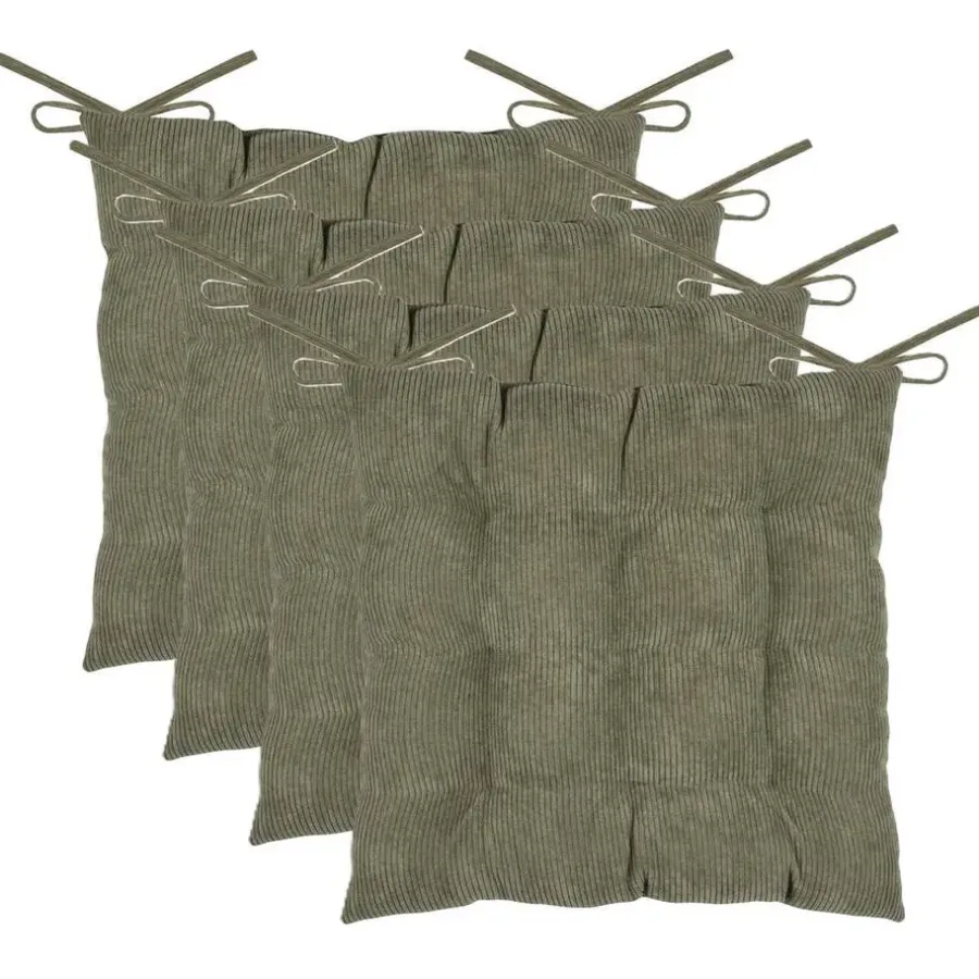 Tuinstoelkussens-Stof Textile stoelkussen - olijfgroen - 38 x 38 x 5 cm
